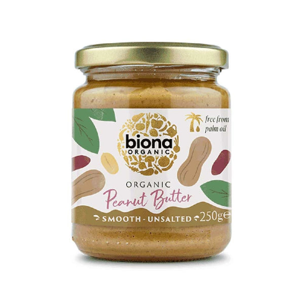 Organic Unsalted Peanut Butter Smooth - small jar (6x250g)