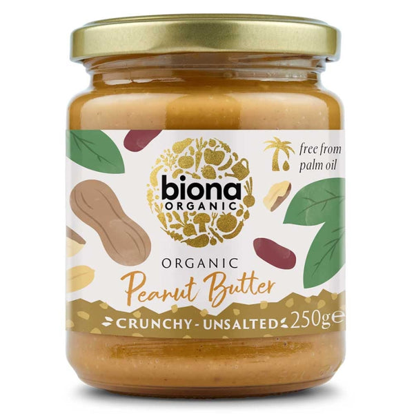 Organic Unsalted Peanut Butter Crunchy (6x250g)