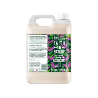 Lavender and Geranium Hand Wash, Faith In Nature, 5L